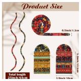 Hanaive 2 Pcs Spiral Lock Hair Tie Dreadlocks Accessories for Men Women Bendable Loc Hair Tie Dreadlocks Ponytail Holder Long Dread Bands for Braids(Chic Pattern)