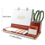 Desk Calendar 2025 Jan-Dec,Standing Flip Desktop Calendar 7.4 x 8.2in with 4 Sticky Notes and Pen Holder,12 Monthly Calendar 2025 Small Desk Calendars,Year Calendar Planner for Classroom,School,Office