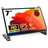 ROADOM 7 Raspberry Pi Screen, IPS1024×600,Responsive Smooth Touch,Dual Built-in Speakers,HDMI Input,Compatible with Raspberry Pi 5/4/3,Driver Free - Retail: $79.99