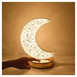 SupBri Moon Lamp, Ramadan Light with 3 Color Modes & Touch Control, Crystal Lamp Cute Night Light for Kids Girls Birthday, Bedroom,Ramadan Decorations