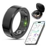 $$$2024 New Smart Ring Health Tracker for Men Women - IP68 Waterproof Fitness Ring with Sleep Tracker/Heart Rate/Blood Oxygen/Steps/Distance/Calories, Air Gestures, Charging case Up to 7-Day, Black #8