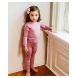 VAENAIT BABY Kids Long Sleeve Modal Sleepwear Pajamas 2pcs Set Modal Purplepink XL