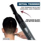 Wahl Micro Groomsman Battery Personal Trimmer for Hygienic Grooming with Rinseable, Interchangeable Heads for Eyebrows, Neckline, Nose, Ears, & Other Detailing - 05640-600