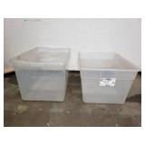 Set Of Clear Storage Totes WITHOUT Lids 56Qt