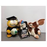 vINTAGE Battery Operated Plush Hamster and Gremlin. Graduation Garfield