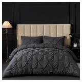 JOLLYVOGUE Queen Comforter 2 Pillow Cases- Queen Size Comforter Sets for All Season (Light Gray)