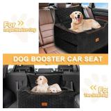 Lingusta Dog Car Seat for Larger/Medium Dog,Dog Booster Seat,Dog Car Bed,Washable Removable Pet Travel Safety Pet Car Seat with Storage Pockets,Dog Travel Bed Suitable for Dogs Under 55Lbs(Gray) - Ret