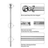 Quarut House Flag Pole Kit,Including 6Ft Stainless Steel Flag Pole,Heavy Duty Nylon 3x5 Ft American Flag,Aluminum Alloy Rings and Bracket.Wall Mounted Flagpole Set for Residential Commercial Silvery