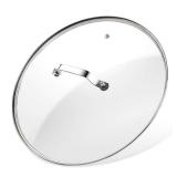 12 Inch Pan Lid - Glass Lid with Stainless Steel Handle for Frying Pan and Pots (12" Lid)