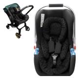 Infant Car Seat Insert, 2-in-1 Reversible Infant Car Seat Head Support for Girls Boys, 3D Air Mesh Baby Car Seat Cushion, Newborn Carseat Head Support for Carrier, Stroller, Swing, Bouncer (Black)