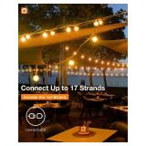 Addlon 50FT Outdoor String Lights, G40 Globe LED Patio Lights Waterproof with 27 Plastic Bulbs(2 Spare), ETL Listed Dimmable Outside Hanging Lights Connectable for Backyard Porch Deck