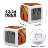 XUWU Basketball Alarm Clock for Kids 7 LED Color Changing Wake Up Clock Home Decor Alarm Clock for Boy Girl Bedroom Digital Alarm Clock with Temperature Display