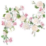 OrgMemory Peony Flower Garland, Rose Flower Swag, 6