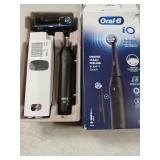 Oral-B iO Series 2 Rechargeable Electric Powered Toothbrush Starter Kit, Night Black with 2 Brush Heads - Automatic Pressure Sensor to Protect Gums - 3 Modes - 2 Min Timer