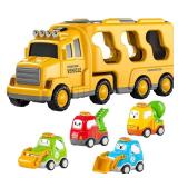 TEMI Construction Vehicle for 3 4 5 6 7 8 Years Old Kids - Toy Trucks for Toddler,Boy Toys,Transport Vehicle Carrier Truck,boy Trucks,Toy Sets,Kids Toys Boys 3-5,Playset Toys,Gift Toys