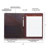 Jack&Chris Leather Portfolio, A4 Document Folder Legal Pad Padfolio, Professional Writing Letter Notepad Clipboard Sleeve Organizer, Resume Folio Binder for Men&Women,JC1823