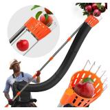 13Ft Professional Fruit Picker with Collection Funnel and Bag - Adjustable Segmented Pole for Continuous Harvesting, 5.1" Diameter Basket Suitable for Apples Avocados Cherries Lemons Mangoes & More