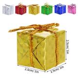 Christmas Tree Small Gift Boxes Hanging Decorations Assorted Color Foil Mini Boxes Ornaments Laser Candy Box Pendant Decoration for Xmas Tree Party Favors (1x1x1inch, 108)