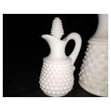 Vintage Westmoreland hobnail milk glass cruet 4 5/8