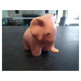 Mini vintage ceramic pink elephant smash piggy bank.