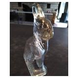 Vintage J.H. Millstein molded glass rabbit candy dish.