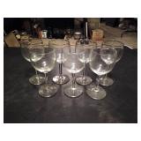 (7) Clear wine glasses.