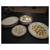 Vintage stonecrest, vintage wildflower stoneware and vintage Mikasa plates.