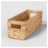 16" x 6" x 6" Woven Water Hyacinth Rectangular Basket with metal Frame. - Brightroomâ¢