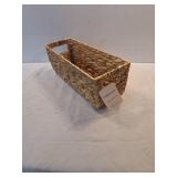 16" x 6" x 6" Woven Water Hyacinth Rectangular Basket with metal Frame. - Brightroomâ¢