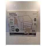 Opened Storex Supply Station, Plasticized Dry-Erase Surface, 4-Slots & 1-Drawer