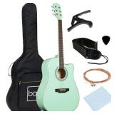 Best Choice Products 41in Full Size Beginner Acoustic Guitar, Capo Strings, SoCal Green, (Case Not Included)