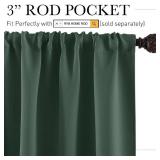 RYB HOME Small Curtains Blackout - Privacy Energy Efficiency Mini Curtains for Kids Bedroom RV Camper Windows Trailer Bathroom Kitchen Cabinet Door Window, W 29 x L 36, Dark Green, 2 Panels Retail $24