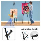 Portable Art Easel Stand 63 Inches - Black Picture Stands for Display w/Bag - Tabletop Art Easel Stand for Sign, Wedding Signs, Poster Stand, Painting Canvas Stand - Metal Tripod, Easels for Display R