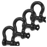 Digank D Ring Shackles, 1/2" Clevis Shackle with 9/16" Screw Pin 26,400Ibs Break Strength, Rugged Off Winch Shackle Heavy Duty Shakcles (Black) Accessories for Jeep Pickup Trucks SUV Trailer ATV UTV R