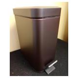 mDesign Pedal Waste Basket - Metal Waste Bin with Pedal, Lid and Plastic Bucket Insert - Perfect for Bathroom, Kitchen, and Office - Household Rubbish Bin with Ergonomic Design - Bronze Retail $37.49