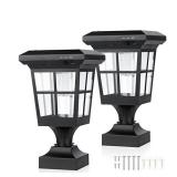 KMC KMC LIGHTING ST4662QF Solar Post Light Outdoor Waterproof Solar Lamp Post Light 2 Pack for Lawn Yard Pathway Garden Entryways Decoration Retail $35.61