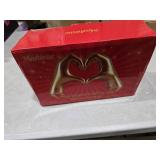 mozhixue Hand Gesture Statues, Heart Shape Love Finger Statue, Modern Art Sculpture Personalized Finger Gold Home Decoration for Wedding Home Office Desktop Gifts