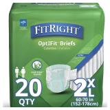 Medline FITULTRAXXLZ FitRight Ultra Briefs, XX-Large (Pack of 20)