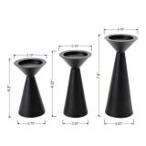 Black Candle Holders Set of 3 - Metal Candle Holders for Pillar Candles - 3 Pillar Candle Holder Centerpiece - Pillar Candle Holders for Table - Black Candle Holder Set Candle Stands Decorative