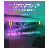 Faithorse 2-Pack Gold RGB Cordless Table Lamp, 5200mAh RGB 8 Modes & Touch Control Rechargeable Battery Desk Lamp, IP54 Waterproof Outdoor Table lamp for Bedroom/Outdoor/Restaurant/Camping/Bars(Gold)