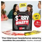 Sorry What - Hilarious Terrible Lip Reading Friends Party Game Based On The Headphone Challenge TikTok Trend - 2+ Players 40,000 Funny Word Phrase Combinations Card Game for Friends, Birthday Gifts