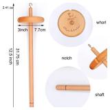 DICHA 3 Inch Drop Spindle Kit- High Low Whorl Wooden Spindles with 8 Oz Merino Wool/Top and Instructions-Weaving Spinning Wheels for Beginners-All in A Gift Box-Perfect Spinner Gifts