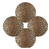 Blueangle Sexy Leopard Grain Table Round Placemats Set of 6 Polyester Washable Decoration Table Mats, 15.4"