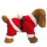 Pet Christmas Costumes Santa Dog Clothes for Small Dogs Boys Fall Winter Coats Puppy Kitty Hoodies