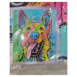 Dawhud Direct Dean Russo - Colorful German Shepherd Fleece Blanket, Super Soft Plush Blanket for Adults and Kids, Machine Washable - Ideal for Dog Lovers and as a Gift - 50 x 60 in