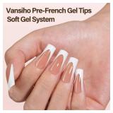 Vansiho Deep French Gel Nail Tips, 150Pcs Long Square Gel Nail Tips, Brown French Tips Press on Nails, French Square Gel Tips, Fake Nails for Nail Art DIY 15 Sizes