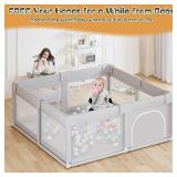 Hiaksedt Baby Playpen 50x50 Inch, Play Pens for Babies and Toddlers Baby Fence Baby Play Yards for Indoor & Outdoor with Breathable Mesh Anti-Fall Playpen