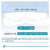 HDCAXKJ Corner Sectional Couch Cover Stretch L Shape Sofa Cover Jacquard Sofa Slipcover Non Slip U Shaped Couch Cover for Sectional Sofa Pet Living Room Furniture Protector (Pure White, X-Large) - Ret