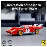 LEGO Speed Champions 1970 Ferrari 512 M 76906 Building Set - Sports Red Race Car Toy, Collectible Model Building Set with Racing Driver Minifigure, Gift for Grandchildren, Boys, Girls and Kids Ages 8+