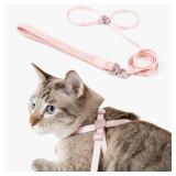 BuddyArmor Cat Harness and Leash Set - U.S. IDA Bronze Awarding Design, Escape Proof and Anti-Chocking, for Walking and Training, Lighweight for Kitten and Small Large Cat and Puppy(Blush Pink)